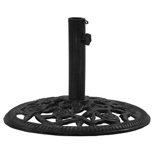 vidaXL Podstawa pod parasol, czarna, 48x48x33 cm, żeliwo