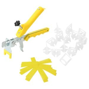vidaXL System poziomowania płytek, 250 klin&oacute;w, 500 klips&oacute;w, 1 mm