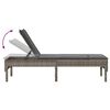 vidaXL Leżak z poduszką Szary 55x200x44cm Polirattan