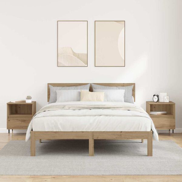 vidaXL Szafka Nocna z szufladą 2 pcs Dąb rzemieślniczy 40 x 35 x 50 cm