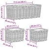 vidaXL Kosz na rośliny z przechowywaniem 3 pcs Szary Rattan Kubu