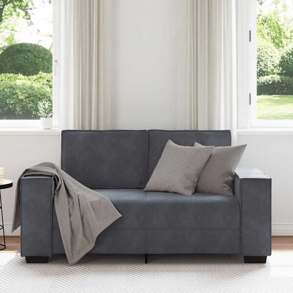 vidaXL Sofa 2-osobowa, ciemnoszary, 160x78x84 cm, tapicerowana aksamitem