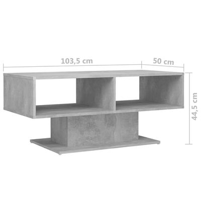vidaXL Stolik kawowy, szarość betonu, 103,5x50x44,5 cm, płyta wiórowa