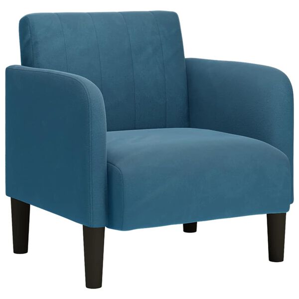 vidaXL Sofa Fotel z Podłokietnikami Niebieski 54 cm Aksamit