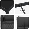 vidaXL Zestaw do jadalni w ogrodzie z poduszką 7 pcs Czarny polirattan