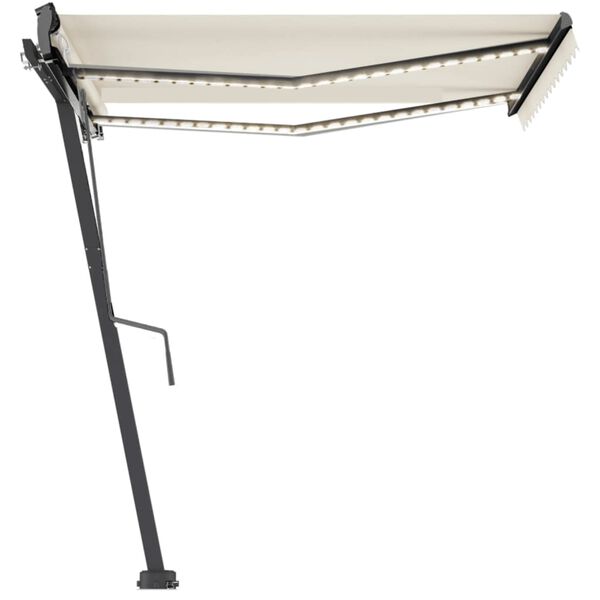 vidaXL Wolnostojąca automatycznie zwijana markiza, 350x250 cm, kremowa