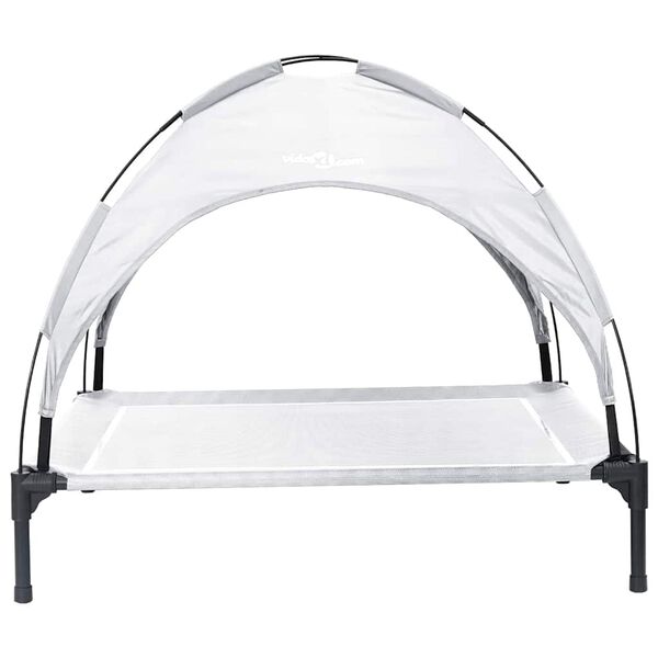 vidaXL Legowisko dla psa Srebrnoszary 90 x 81 x 80,5 cm Stal