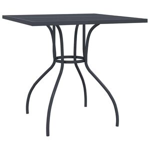 vidaXL Stolik ogrodowy, antracytowy, 80x80x72,5 cm, stalowa siatka