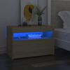 vidaXL Szafka nocna z oświetleniem LED, dąb sonoma, 60x35x40 cm, płyta