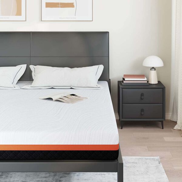 vidaXL Materac Biały i czarny 180 x 200 cm Tkanina żakardowa