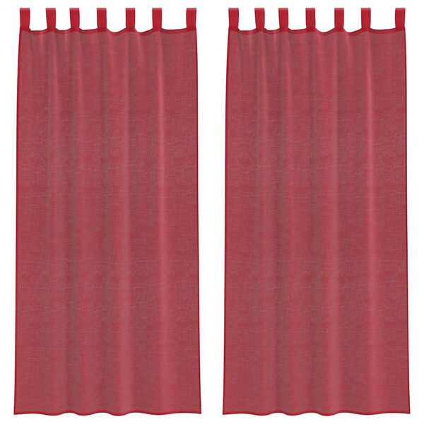 vidaXL Zasłony woalowe z pętelkami 2 szt. Wino czerwone 140x225 cm