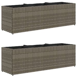 vidaXL Donice ogrodowe z 3 wkładami, 2 szt., szare, 105x30x32 cm