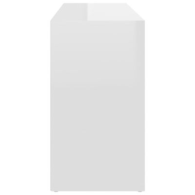 vidaXL Ławka z miejscem na buty, wysoki połysk, biała, 103x30x54,5 cm
