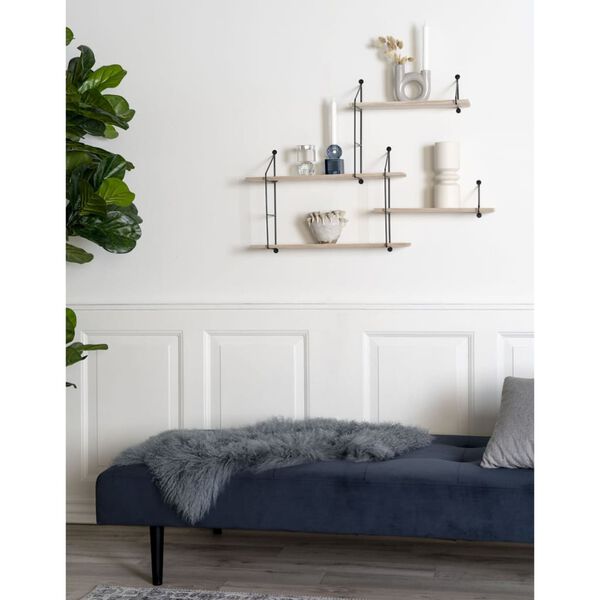 House Nordic P&oacute;łka Lucy, naturalny kolor drewna i czerń