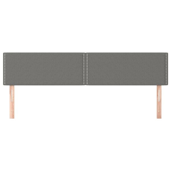 vidaXL Zagłówki do łóżka, 2 szt., ciemnoszary, 90x5x78/88 cm, tkanina