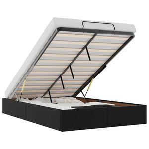 vidaXL Rama ł&oacute;żka otomana bez materaca, czarna, 120x190 cm, ekosk&oacute;ra
