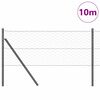 vidaXL Słupek ogrodzeniowy. Szary 10 x 0,6 m (siatka 50 mm) Stal i PVC