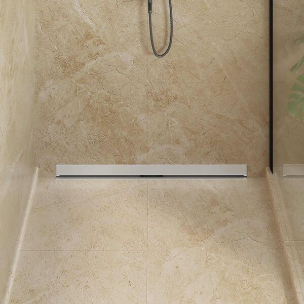 vidaXL Odpływ prysznicowy montowany na ścianie Srebrny 90 cm