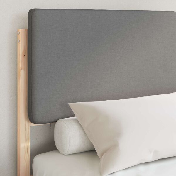 vidaXL Ramka ł&oacute;żka z tapicerowanym wezgłowiem Jasnoszary 160 x 200 cm