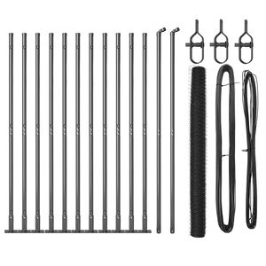 vidaXL Słupek ogrodzeniowy. Szary 25 x 1,6 m (siatka 36 mm) Stal i PVC