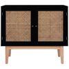 vidaXL Komoda, czarna, 88,5 x 40 x 80 cm, MDF i rattan