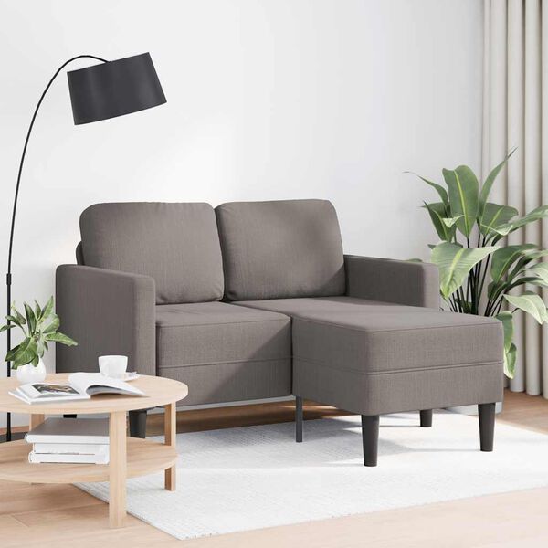 vidaXL Sofa 2-osobowa z szezlongiem w kształcie litery L, kolor taupe