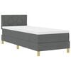 vidaXL Ł&oacute;żko z sprężyną LED z poduszką Ciemnoszary 80 x 200 cm tkanina