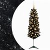 vidaXL Sztuczna wąska choinka z bombkami 120 cm 150 LED Ciepła biel
