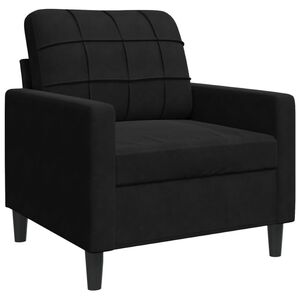 vidaXL Fotel, czarny, 60 cm, obity aksamitem