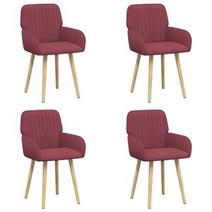 vidaXL Krzesła jadalne 4 pcs tkanina Czerwone wino 56,5 x 50 x 87,5 cm