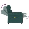 vidaXL Fotel masujący, ciemnozielony, obity tkaniną
