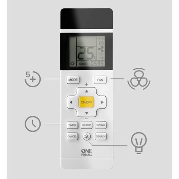 One For All Pilot zdalnego sterowania do klimatyzacji, biały