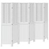 vidaXL Parawan pokojowy, 6-panelowy, biały, lite drewno paulowni