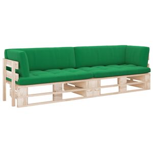 vidaXL Sofa 2-os. z palet, z poduszkami, impregnowane drewno sosnowe