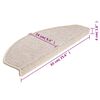 vidaXL Maty na schody 15 szt. 65x24x4 cm Taupe P&oacute;łokrągłe Duże