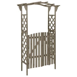vidaXL Pergola z furtką, 116x40x204 cm, szara, lite drewno jodłowe