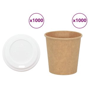 vidaXL Papierowe kubki z pokrywkami, 1000 szt., 4oz, 100ml