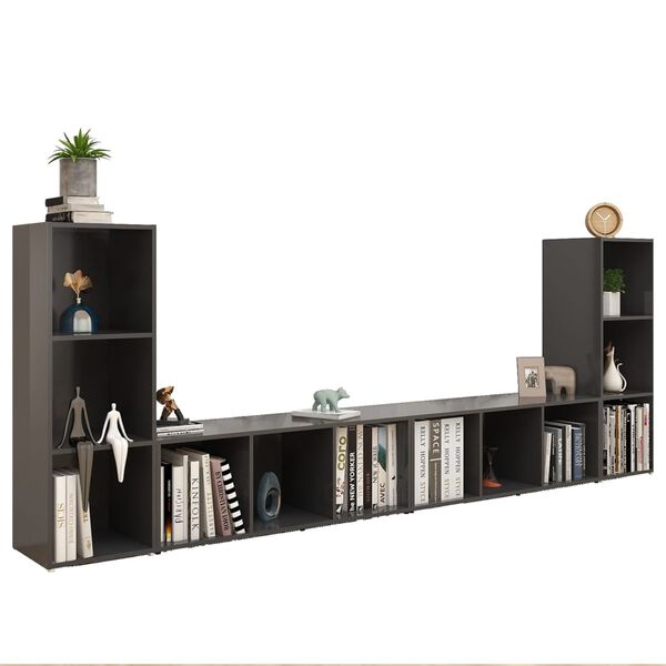 vidaXL Szafki TV, 4 szt., szare, 107x35x37 cm, materiał drewnopochodny