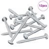 vidaXL Wkręt Drewniany 12 szt. srebrny 9,8 x 53 mm Stal