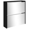 vidaXL Szafka na buty z lustrem i 2 szufladami, czarna, 63x17x67 cm