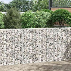vidaXL Podniesiona rabata gabionowa, trapezowa, stal, 150x20x100 cm