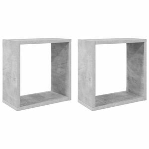 vidaXL P&oacute;łki ścienne kostki, 2 szt., szarość betonu, 30x15x30 cm