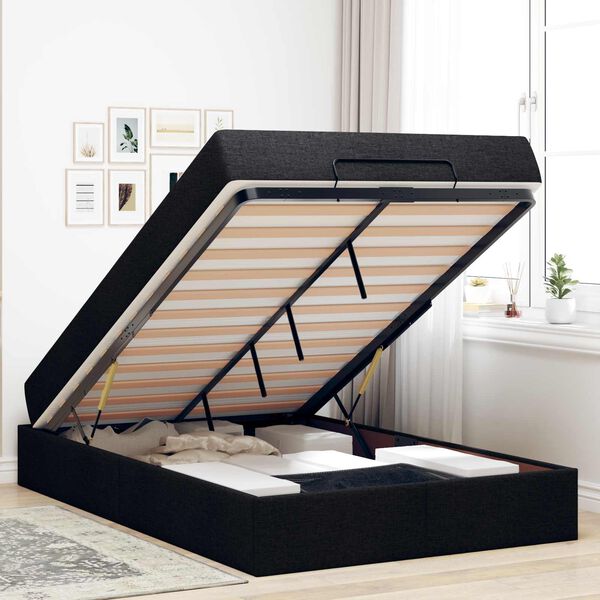 vidaXL Rama ł&oacute;żka z materacem z materacem 2 pcs Czarny tkanina