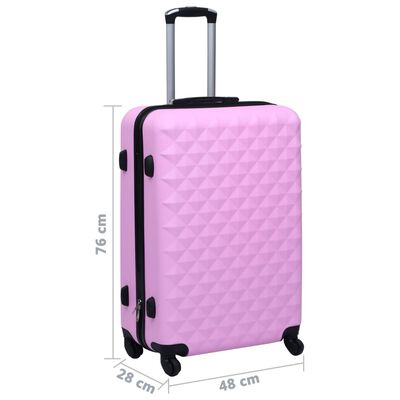 vidaXL Twarda walizka na kółkach, różowa, ABS