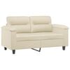 vidaXL 2-osobowa sofa, kremowy, 120 cm, sztuczna sk&oacute;ra