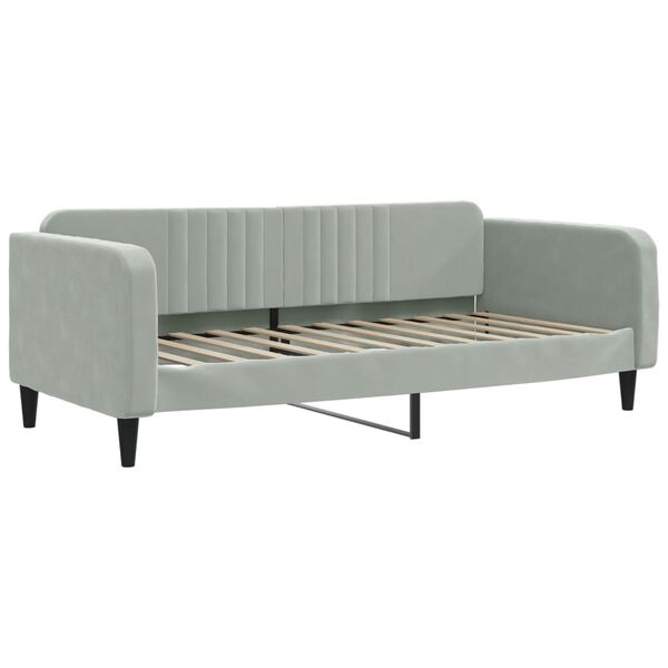 vidaXL Sofa z funkcją spania, jasnoszara, 100x200 cm, obita aksamitem