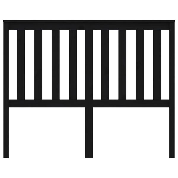 vidaXL Wezgłowie ł&oacute;żka, czarne, 126x6x101 cm, lite drewno sosnowe