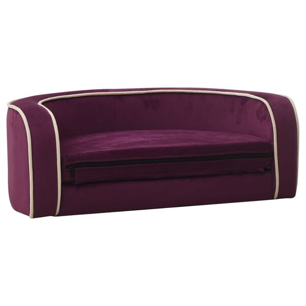 vidaXL Rozkładana sofa dla psa, bordowa, 73x67x26 cm, pluszowa