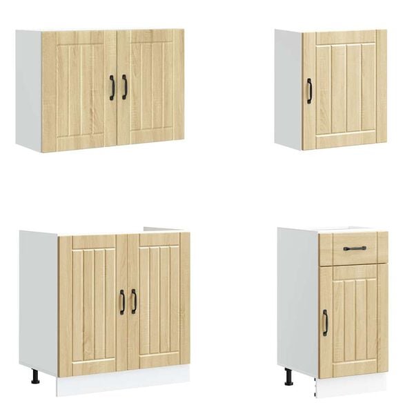 vidaXL Zestaw szafek kuchennych, Lucca, 7-częściowy, dąb sonoma