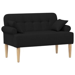 vidaXL Sofa dwuosobowa z guzikowym pikowaniem Czarny 120 x 65 x 79 cm